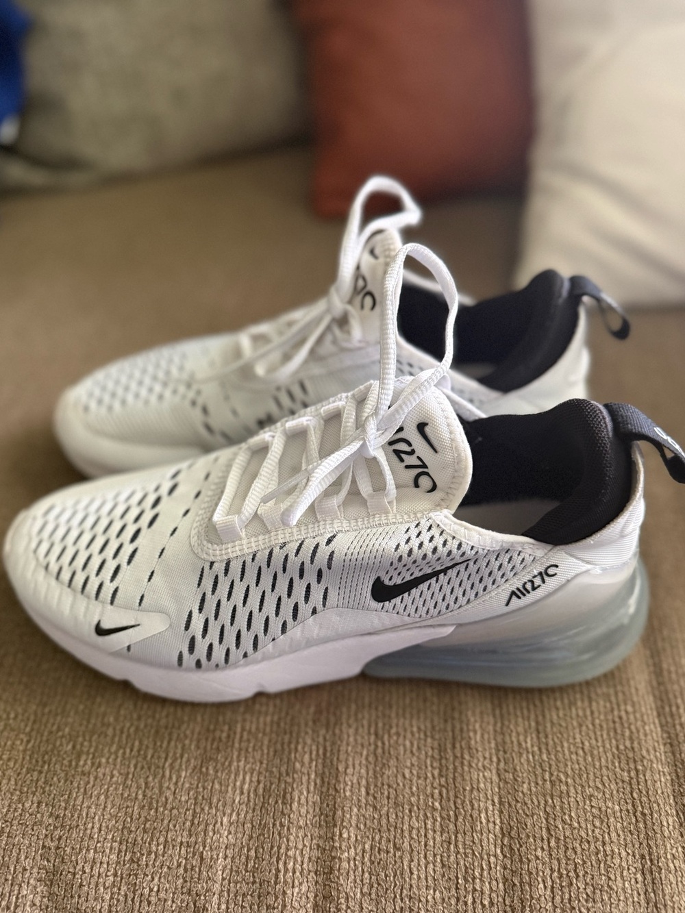 Nike Air Max 270 White/Black Athletic Sneakers
